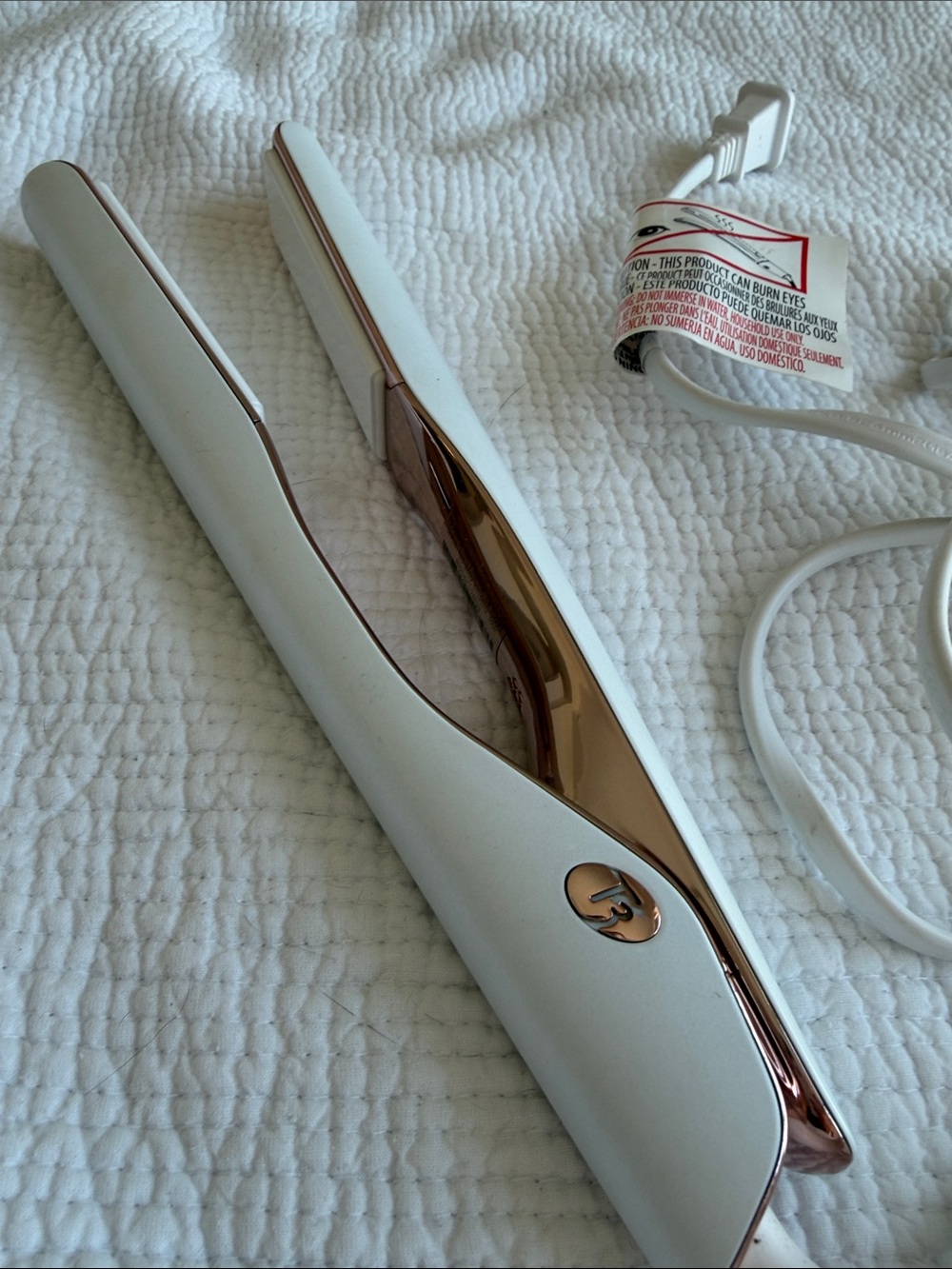 T3 Hair Straightener Flat Iron with Rose Gold Accents